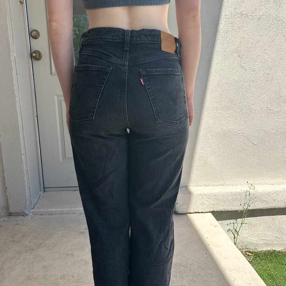 Levi Ribcage Black Jeans